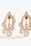 Buy_Outhouse_Rose Gold Pearls, Crystals, Stones Trinity Of Leopards Embellished Chandbalis _Online_at_Aza_Fashions
