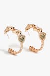 Shop_Outhouse_Rose Gold Gemstones, Crystals Sphinx Leopard Hoops _at_Aza_Fashions