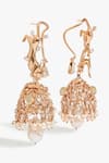 Shop_Outhouse_Rose Gold Pearls, Crystals, Gemstones Crown Of The Wild Jhumkas _at_Aza_Fashions