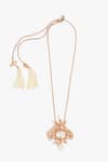 Buy_Outhouse_Rose Gold Wild Pearl Cascade Embellished Pendant Necklace _at_Aza_Fashions