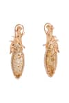 Shop Outhouse Rose Gold Crystals, Stones Wild Coral Majesty Earrings at Aza Fashions Shop_Outhouse_Rose Gold Crystals, Stones Wild Coral Majesty Earrings _at_Aza_Fashions