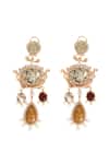 Buy_Outhouse_Rose Gold Crystals, Pearls, Stones The Wild Empress Statement Earrings _at_Aza_Fashions