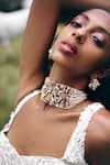 Buy_Outhouse_Rose Gold Wild Serenade Crown Necklace _Online_at_Aza_Fashions