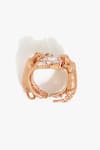 Outhouse_Rose Gold Crystals, Faux Diamonds Leopard Allure Ring _Online_at_Aza_Fashions