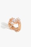 Shop_Outhouse_Rose Gold Crystals, Faux Diamonds Leopard Allure Ring _at_Aza_Fashions