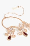 Outhouse_Rose Gold Leopard Crimson Cascade Necklace _Online_at_Aza_Fashions