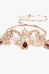 Buy_Outhouse_Rose Gold Leopard Crimson Cascade Necklace _Online_at_Aza_Fashions