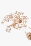 Outhouse_Rose Gold Crystals, Stones, Pearls, Metallic Born In The Wild Couture Earcuff _Online_at_Aza_Fashions