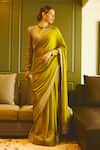Buy Gopi Vaid Green Chiffon, Tussar Embroidery, Sequins Round Nizaam Work Saree With Blouse at Aza Fashions Buy_Gopi Vaid_Green Chiffon, Tussar Embroidery, Sequins Round Nizaam Work Saree With Blouse _at_Aza_Fashions