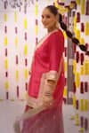Gopi Vaid Pink Tussar, Organza Embroidery, Metallic Shahida Work Kurta Sharara Set Online at Aza Fashions Gopi Vaid_Pink Tussar, Organza Embroidery, Metallic Shahida Work Kurta Sharara Set _Online_at_Aza_Fashions