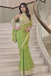 Buy Gopi Vaid Green Georgette, Tussar Embroidery, Zari Naaz Thread Border Saree With Blouse Online at Aza Fashions Buy_Gopi Vaid_Green Georgette, Tussar Embroidery, Zari Naaz Thread Border Saree With Blouse _Online_at_Aza_Fashions