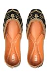 Buy_House Of Vitti India_Black Floral Buti Embroidered Juttis _at_Aza_Fashions