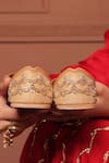 Shop_House Of Vitti India_Beige Scalloped Embroidered Juttis _Online_at_Aza_Fashions