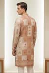 Buy_Char Chaand_Blush Linen, Silk Embroidery Patchwork Floral Kurta _Online_at_Aza_Fashions