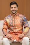 Buy Char Chaand Orange Linen, Silk Sunset Patchwork Heritage Kurta Online at Aza Fashions Buy_Char Chaand_Orange Linen, Silk Sunset Patchwork Heritage Kurta _Online_at_Aza_Fashions