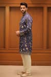 Buy Char Chaand Blue Linen, Silk Embroidery Floral Heritage Kurta Online at Aza Fashions Buy_Char Chaand_Blue Linen, Silk Embroidery Floral Heritage Kurta _Online_at_Aza_Fashions