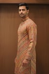 Char Chaand Multi Color Linen, Silk Heritage Chevron Tapestry Kurta Online at Aza Fashions Char Chaand_Multi Color Linen, Silk Heritage Chevron Tapestry Kurta _Online_at_Aza_Fashions
