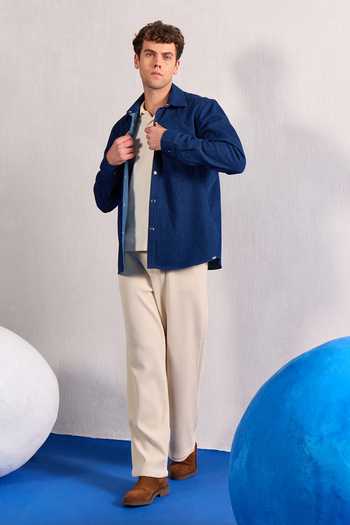 Shop_Zazu_Blue Denim Collared Jacket _Online_at_Aza_Fashions