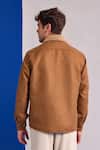 Shop Zazu Brown Suede Collared Jacket at Aza Fashions Shop_Zazu_Brown Suede Collared Jacket _at_Aza_Fashions