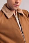 Zazu Brown Suede Collared Jacket at Aza Fashions Zazu_Brown Suede Collared Jacket _at_Aza_Fashions