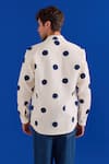 Shop Zazu Off White Cotton Polka Dot Waffle Overshirt at Aza Fashions Shop_Zazu_Off White Cotton Polka Dot Waffle Overshirt _at_Aza_Fashions