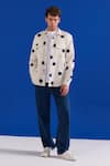 Zazu Off White Cotton Polka Dot Waffle Overshirt Online at Aza Fashions Zazu_Off White Cotton Polka Dot Waffle Overshirt _Online_at_Aza_Fashions