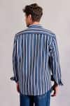 Shop Zazu White Cotton Striped Woven Overshirt at Aza Fashions Shop_Zazu_White Cotton Striped Woven Overshirt _at_Aza_Fashions