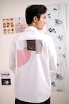 Shop_Doodlage_White Cotton Patchwork Novelle Shirt _at_Aza_Fashions
