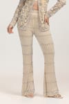 Shop_Bling Empire_Beige Mesh, Lycra Crystals, Beads, Pearls Aurora Embellished Jacket And Pant Set _Online_at_Aza_Fashions