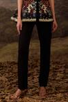 Buy_Samant Chauhan_Black Cotton, Silk Embroidery Round Neck Jacket And Pant Set _Online_at_Aza_Fashions