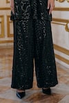 Dash And Dot Black Polyester Sequins Embroidered Pant at Aza Fashions Dash And Dot_Black Polyester Sequins Embroidered Pant _at_Aza_Fashions