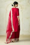 Buy Gopi Vaid Red Tussar, Linen, Satin, Organza Embroidery, Zari, Gota Kurta And Palazzo Set Buy_Gopi Vaid_Red Tussar, Linen, Satin, Organza Embroidery, Zari, Gota Kurta And Palazzo Set