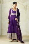 Buy Gopi Vaid Purple Chiffon, Tussar, Organza Embroidery, Zari Scoop Jacket And Anarkali Set at Aza Fashions Buy_Gopi Vaid_Purple Chiffon, Tussar, Organza Embroidery, Zari Scoop Jacket And Anarkali Set _at_Aza_Fashions