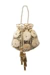 Buy_SG Collection By Sonia Gulrajani_Gold Sequins, Beads, Applique, Tassels Floral Embroidered Potli _at_Aza_Fashions