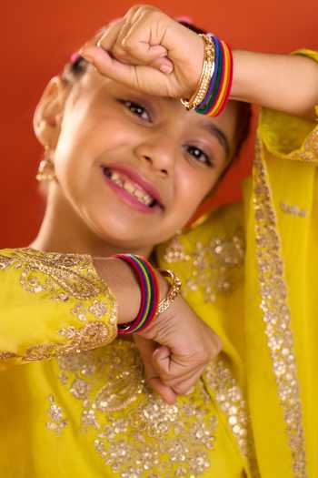 Shop_Petite Pomme_Yellow Satin, Organza Embroidery Kurta Set _Online_at_Aza_Fashions