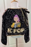 Shop_Ruchika Lath Label_Black Velvet Embroidery, Sequins, Studs, Chains K Pop Jacket _at_Aza_Fashions