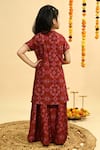 Shop_Taber Tikri_Maroon Chanderi Gota Patti, Tassels, Fringe Pure Kurta Set _at_Aza_Fashions