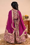 Shop_Taber Tikri_Purple Chinon Zari Work Lehenga Set _at_Aza_Fashions