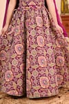 Taber Tikri_Purple Chinon Zari Work Lehenga Set _at_Aza_Fashions