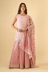 Buy_Naintara Bajaj_Pink Cotton Round Neck Block Print Kurta Set _at_Aza_Fashions