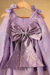 Casa Ninos_Purple Organza Pearls, Bows Crush Dress _at_Aza_Fashions