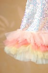 Casa Ninos_Multi Color Net Sequins Ruffle Layered Dress _Online_at_Aza_Fashions