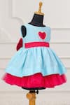 Buy_Casa Ninos_Pink Dupion Bows Heart Patch Blue Dress _Online_at_Aza_Fashions