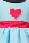 Buy_Casa Ninos_Pink Dupion Bows Heart Patch Blue Dress 