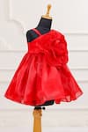 Shop_Casa Ninos_Red Organza Fabric Flowers Scarlet Rose Dress _Online_at_Aza_Fashions