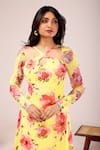 Buy_Damoiselle_Yellow Viscose Georgette Embroidery, Zari Sunehri Phool Printed Sharara Set _Online_at_Aza_Fashions