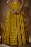 Buy_Renee label_Yellow Viscose Georgette, Organza Embroidery, Sequins, Antara Lehenga Set _Online_at_Aza_Fashions