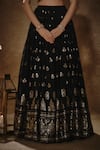 Buy_Renee label_Black Viscose Georgette, Organza Embroidery, Shayra Lehenga Set With Dupatta _Online_at_Aza_Fashions