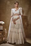 Buy_Renee label_Ivory Net Sequins, Stones, Ekasha Embroidered Soft Lehenga Set With Dupatta _at_Aza_Fashions
