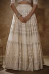 Renee label_Ivory Net Sequins, Stones, Ekasha Embroidered Soft Lehenga Set With Dupatta _at_Aza_Fashions